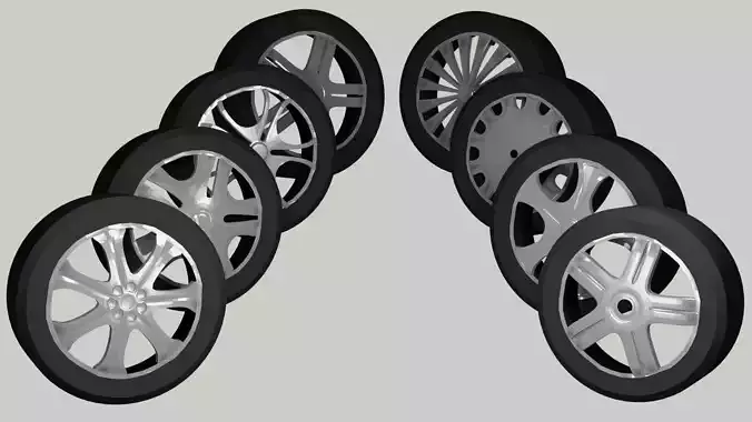 Classic wheel lowpoly for car modification 3D model