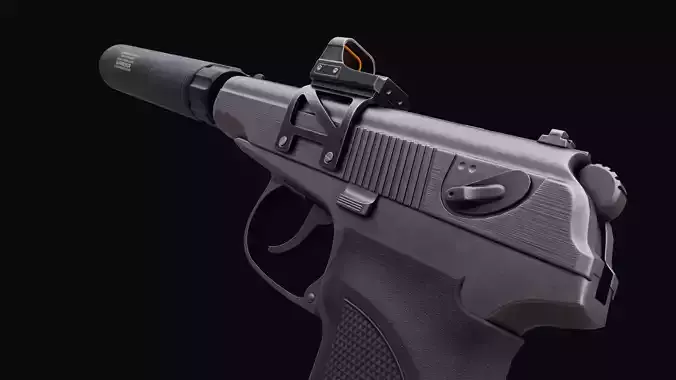 Lowpoly Game-Ready Makarov-pm 4K PBR textures Model Free low-poly 3D model