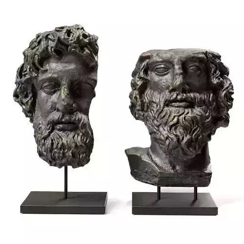 Asclepios and Greek general head metal