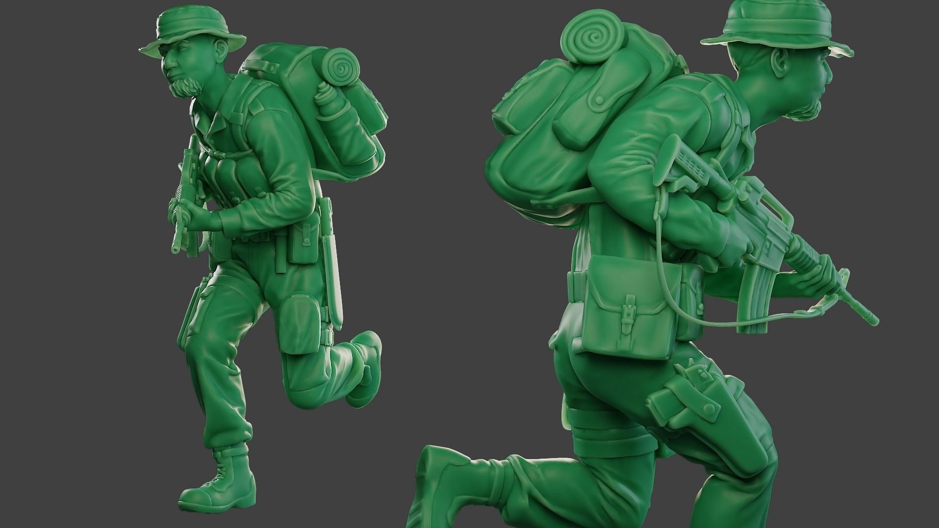 Modern Jungle Soldier Run MJS1 3D print model_1