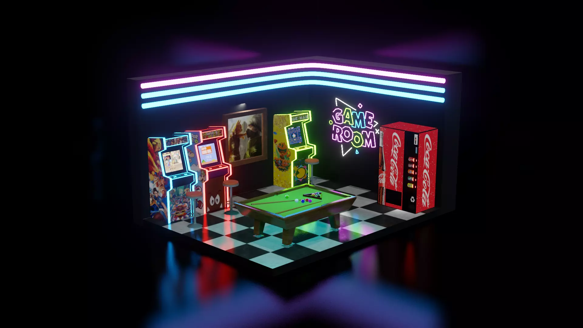 Arcade - Game Room 3D model_0