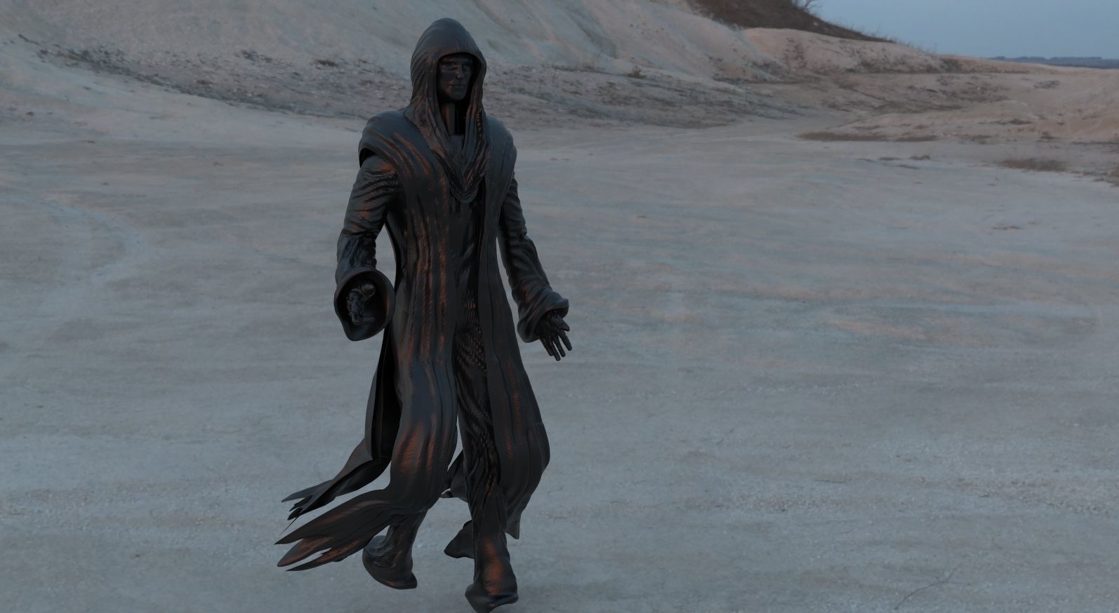 Robed hooded Alien 3D model_4