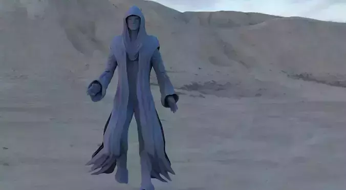 Robed hooded Alien 3D model