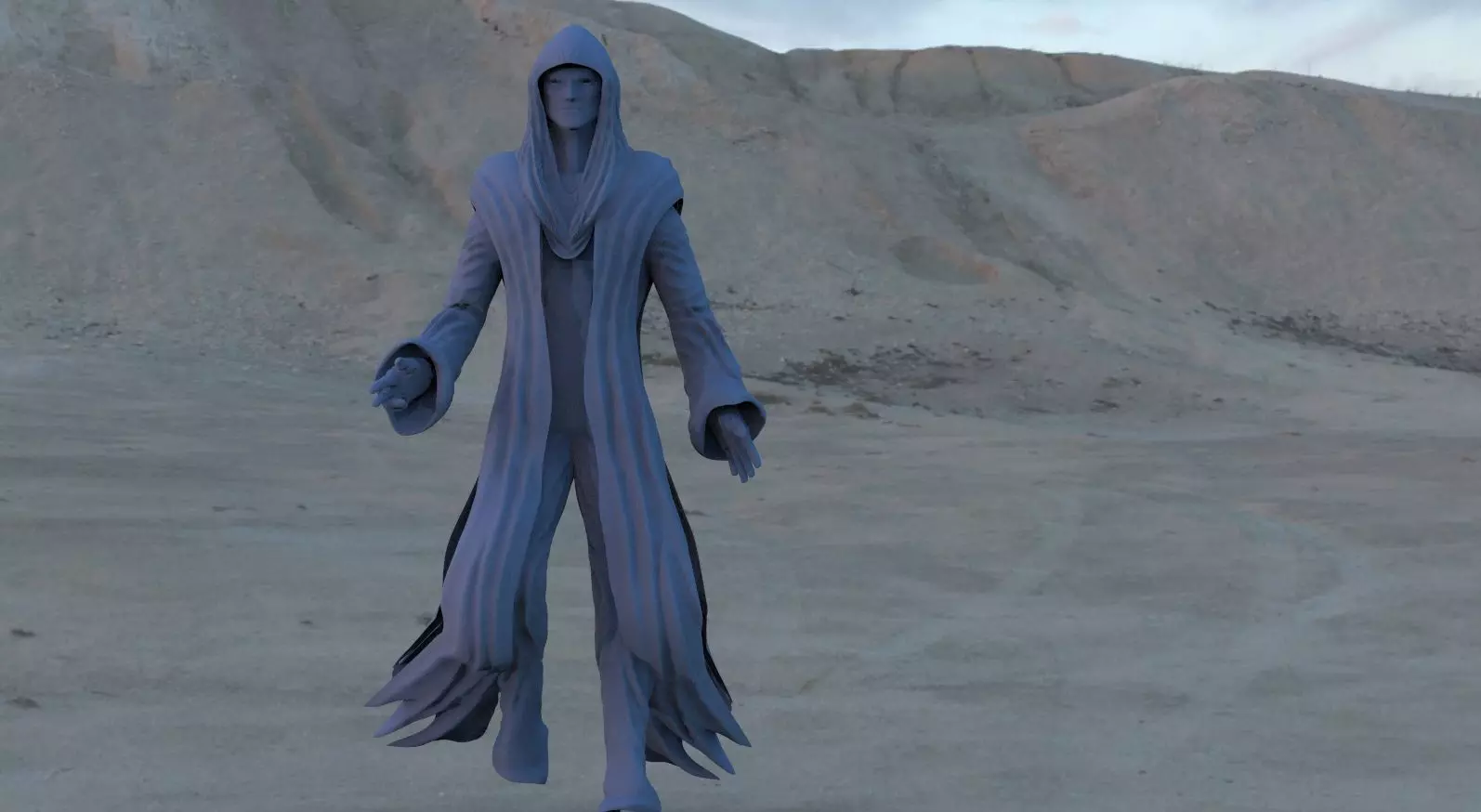 Robed hooded Alien 3D model_0