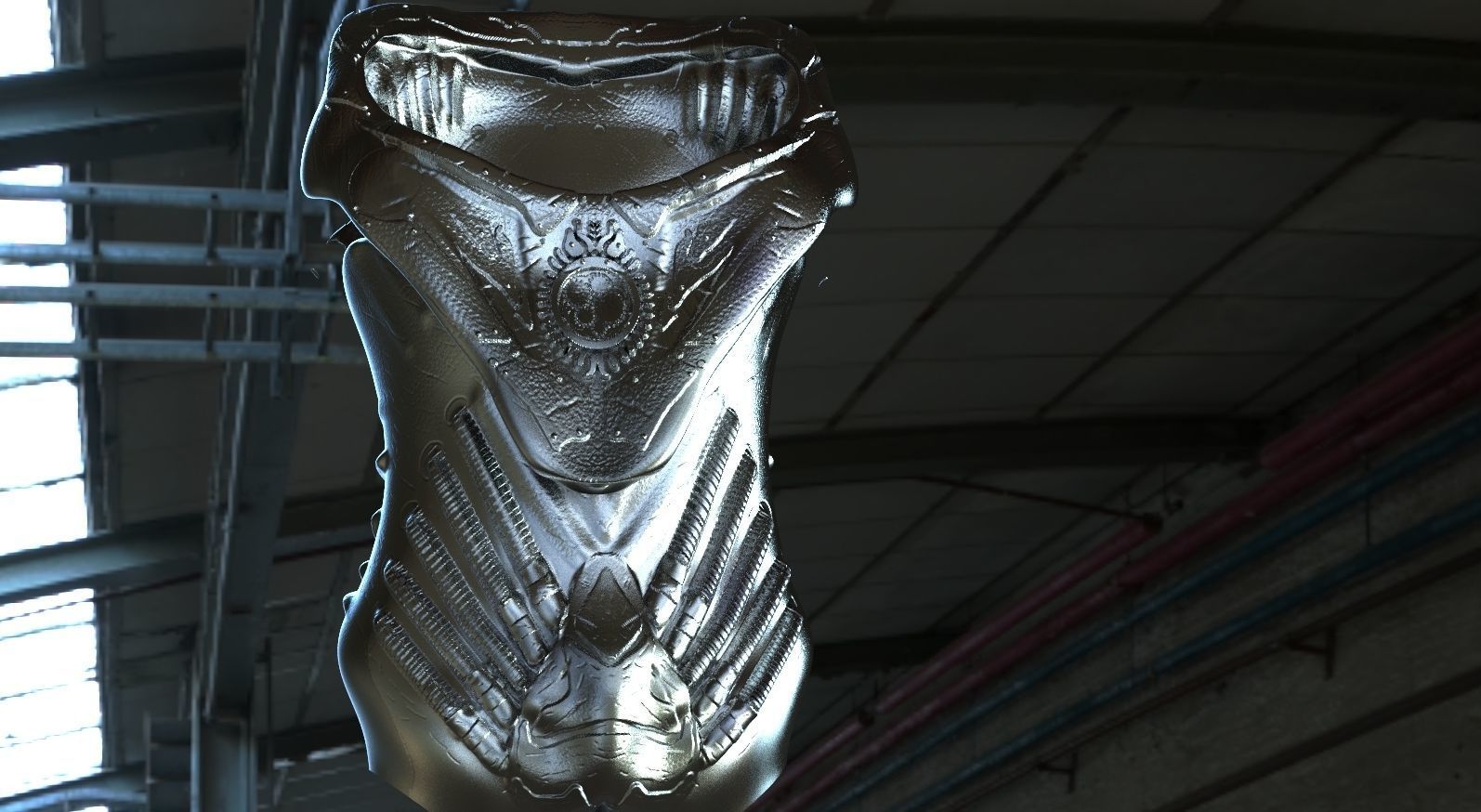 Space suit Equipment armour 3D model_1