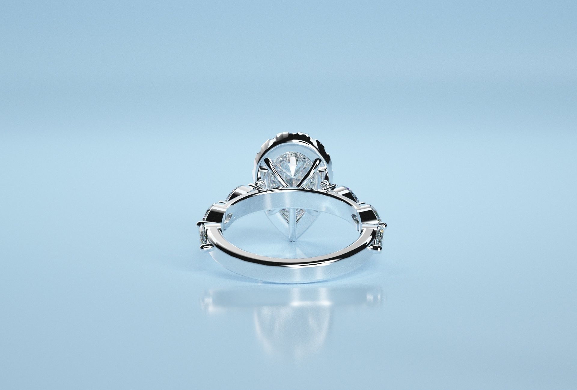 Pear Marquise Stone Ring 3D print model_2