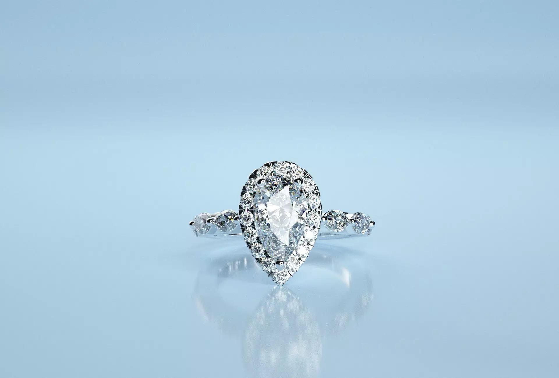 Pear Marquise Stone Ring 3D print model_0