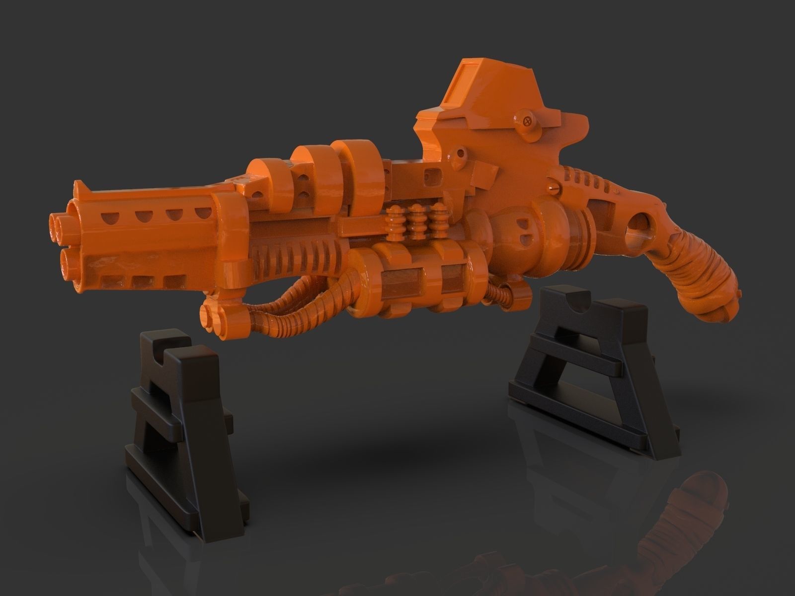 Stylized Sci-Fi Shotgun Sculpture 3D print model_17