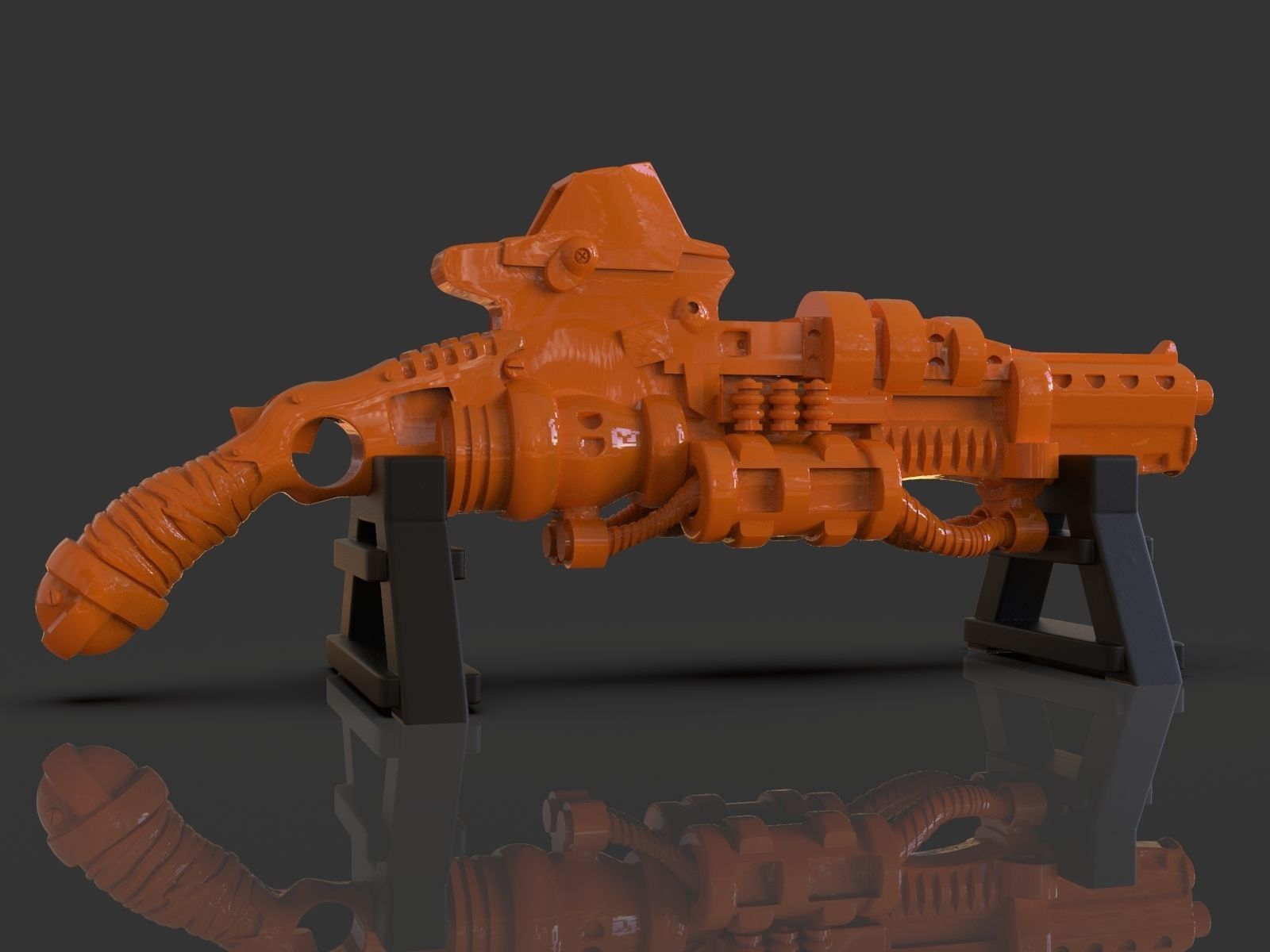 Stylized Sci-Fi Shotgun Sculpture 3D print model_9