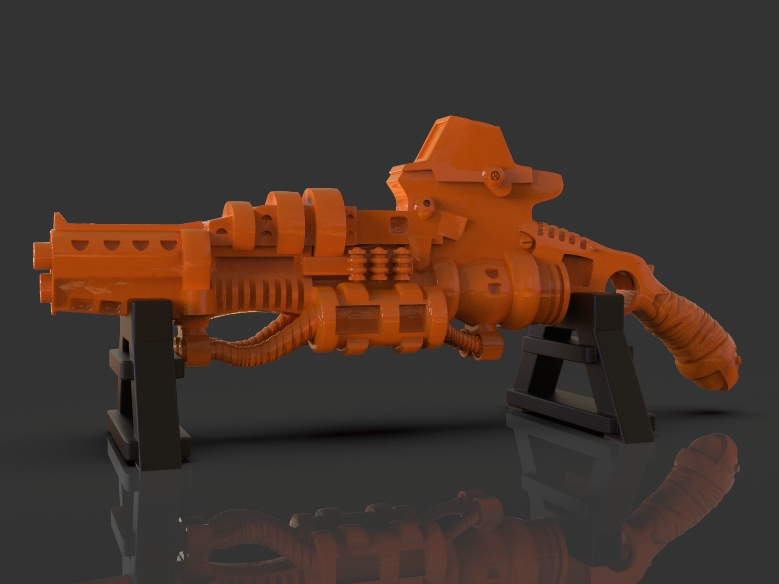 Stylized Sci-Fi Shotgun Sculpture 3D print model_4