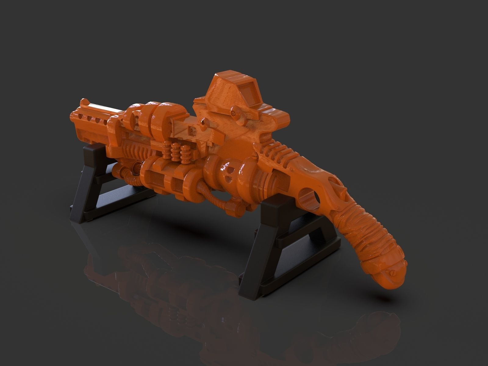 Stylized Sci-Fi Shotgun Sculpture 3D print model_13
