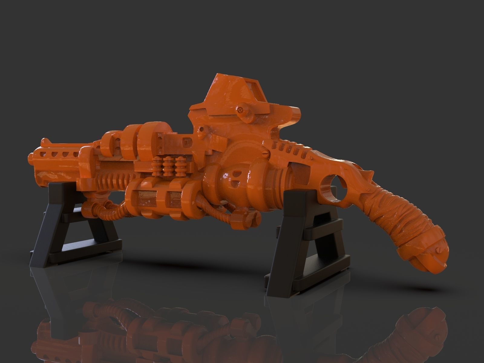 Stylized Sci-Fi Shotgun Sculpture 3D print model_5