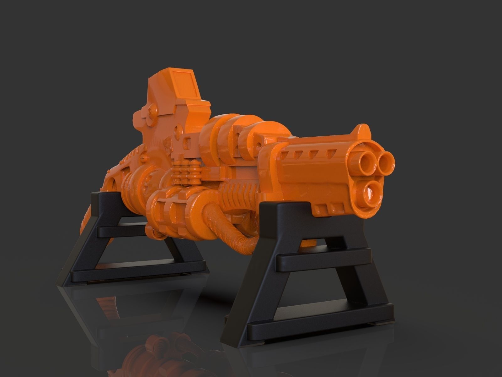 Stylized Sci-Fi Shotgun Sculpture 3D print model_1