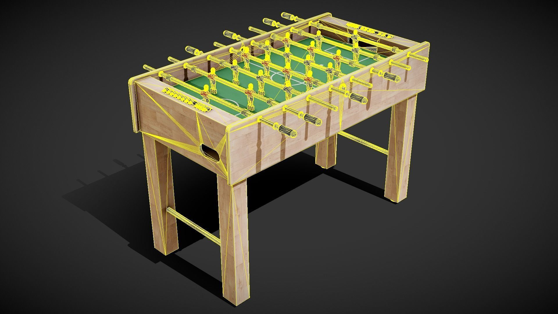 Foosball Table Low-poly 3D model_5
