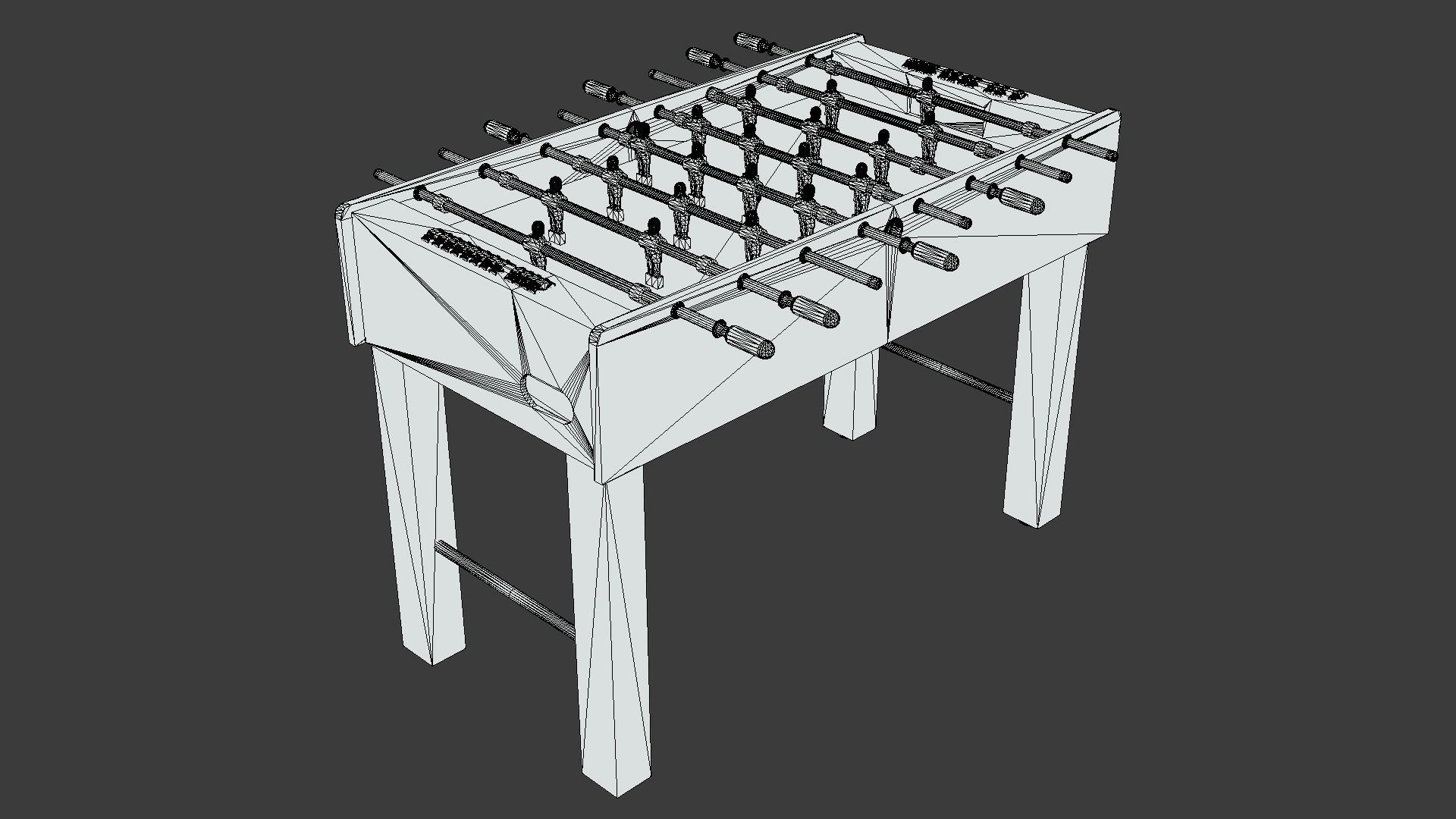 Foosball Table Low-poly 3D model_8