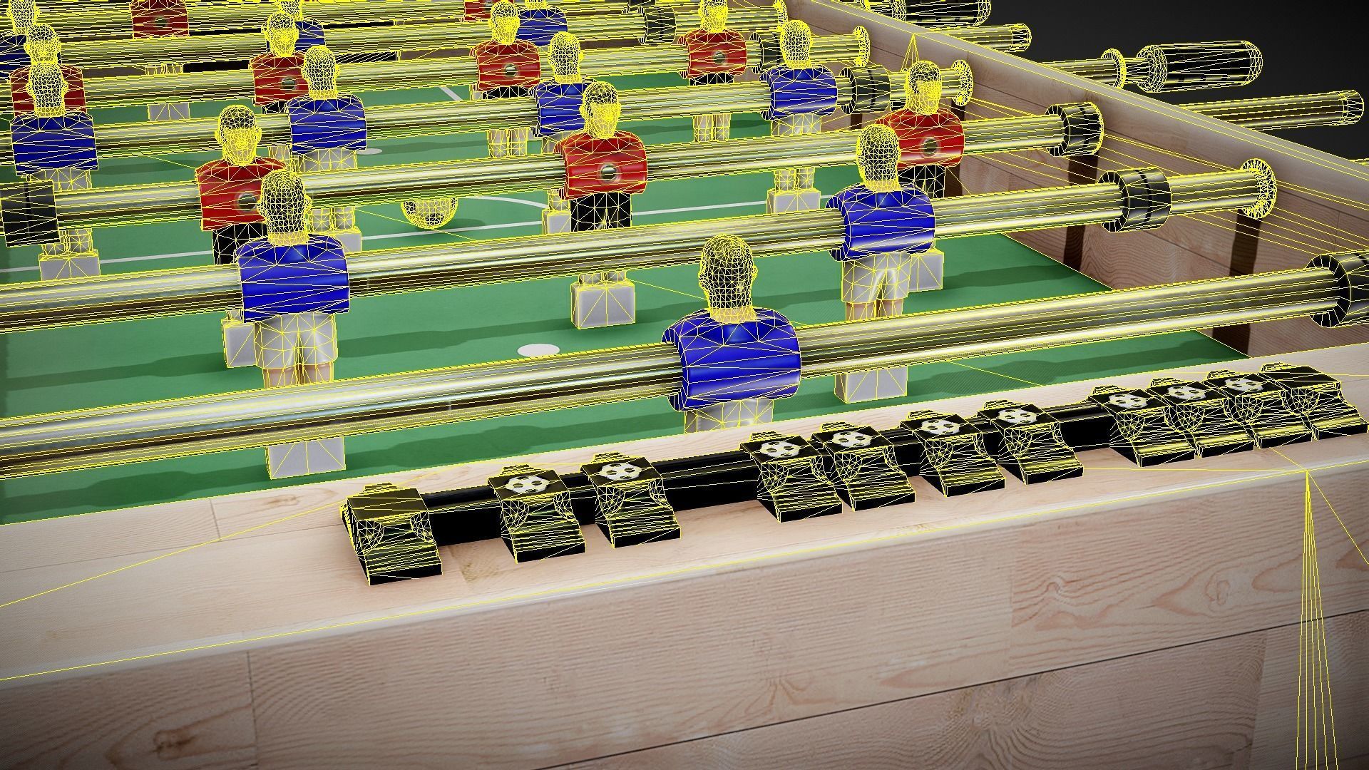 Foosball Table Low-poly 3D model_7