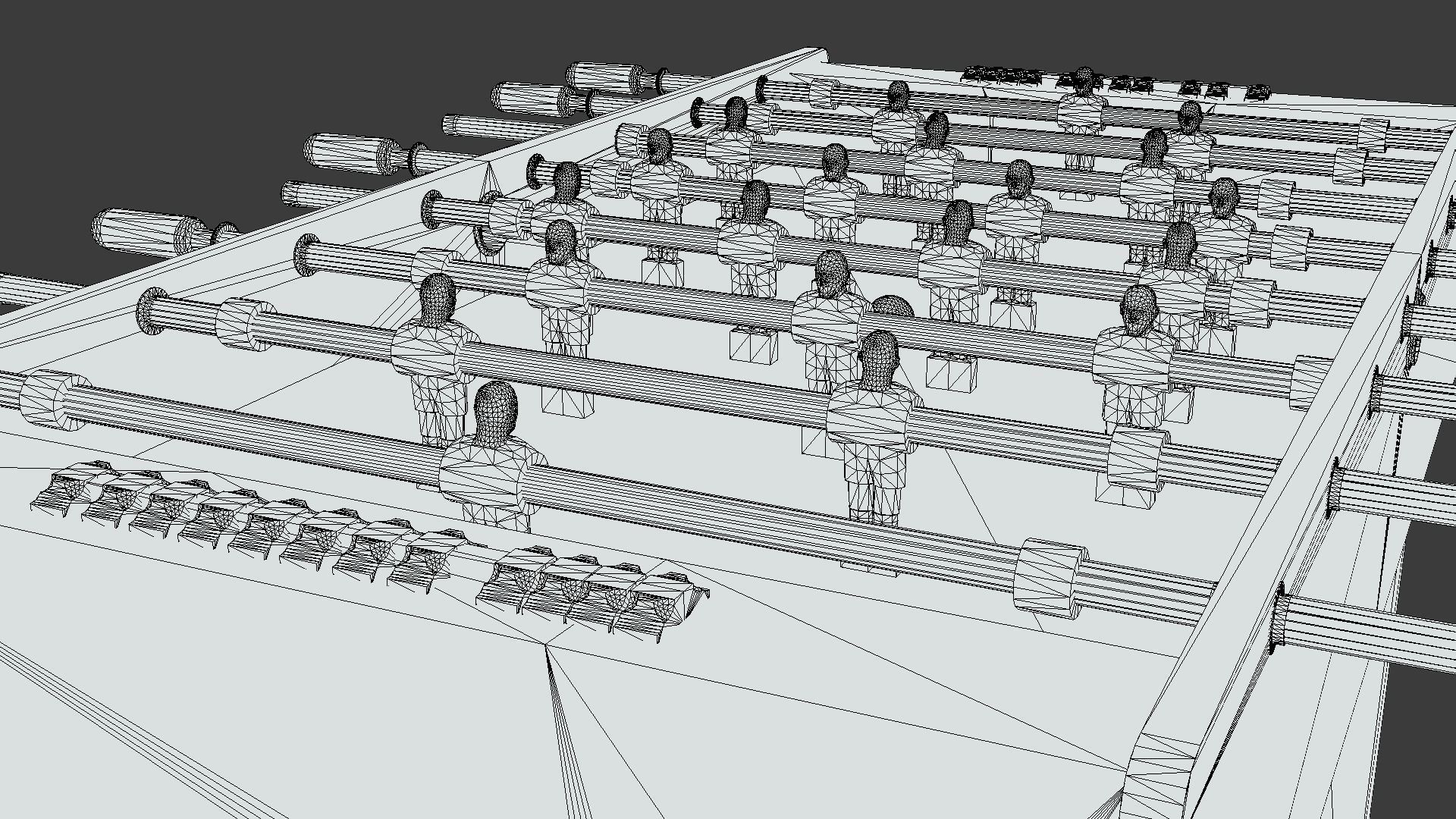 Foosball Table Low-poly 3D model_9