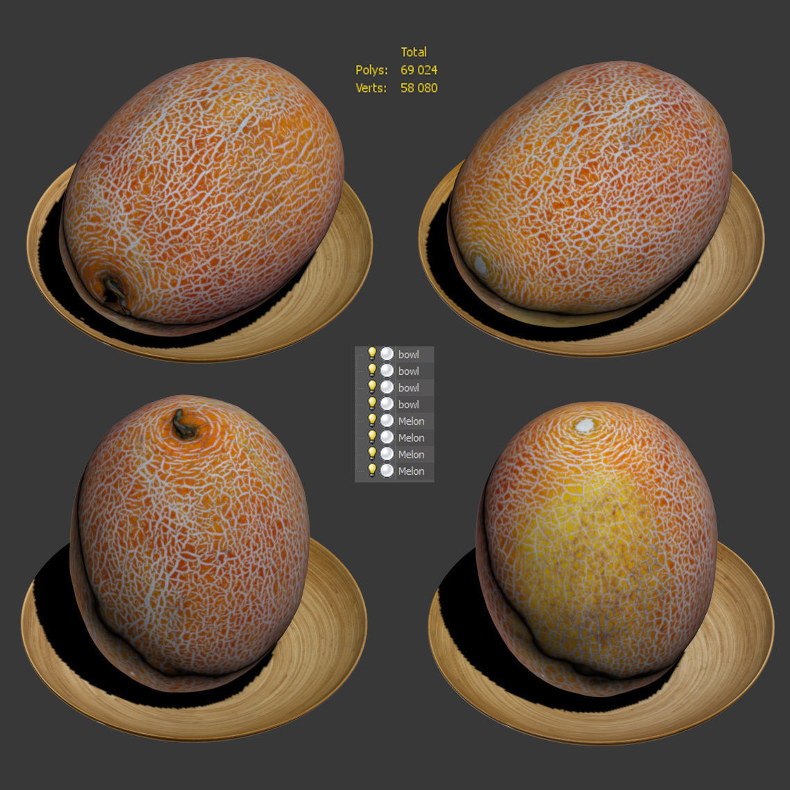 Melon galia Low-poly 3D model_15