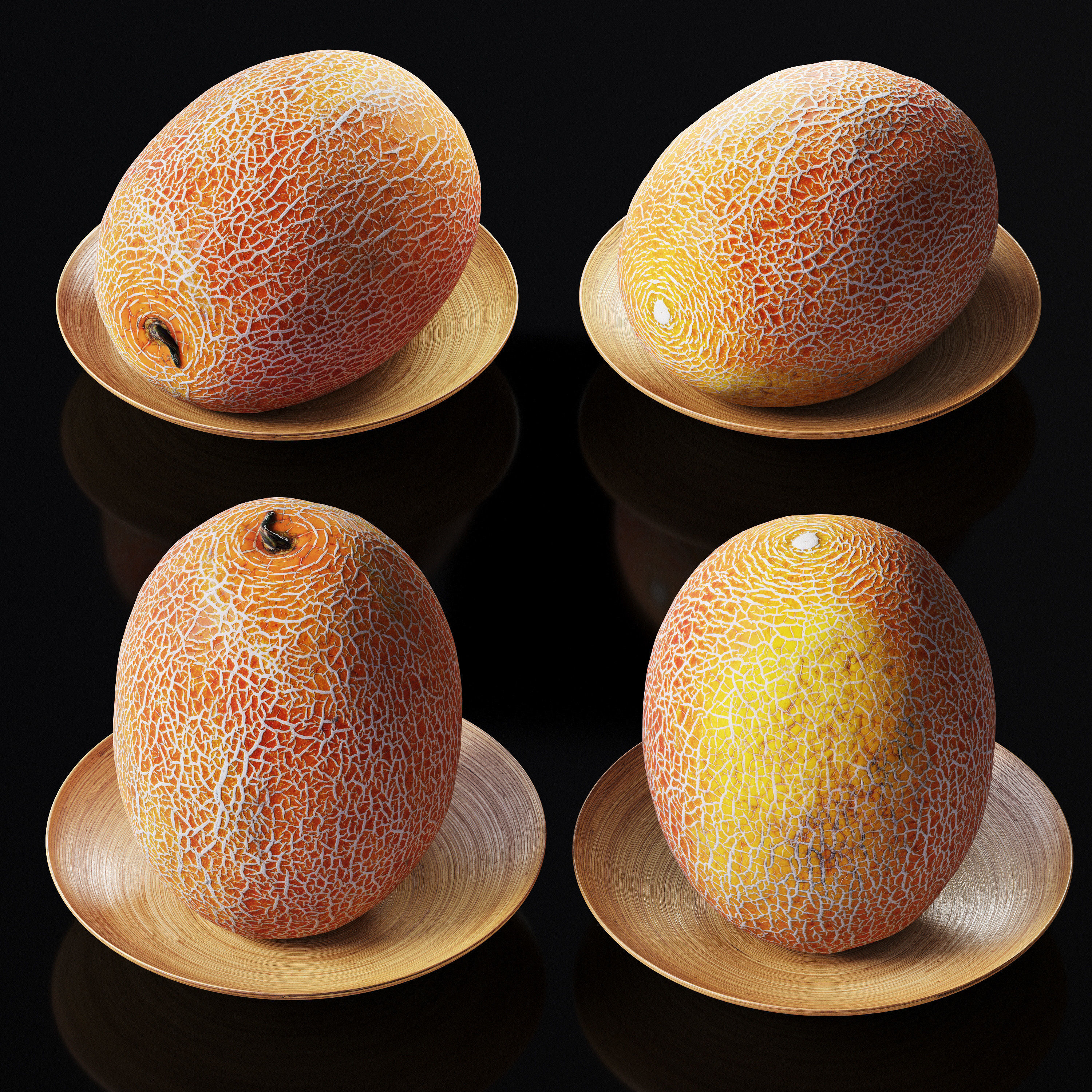 Melon galia Low-poly 3D model_1