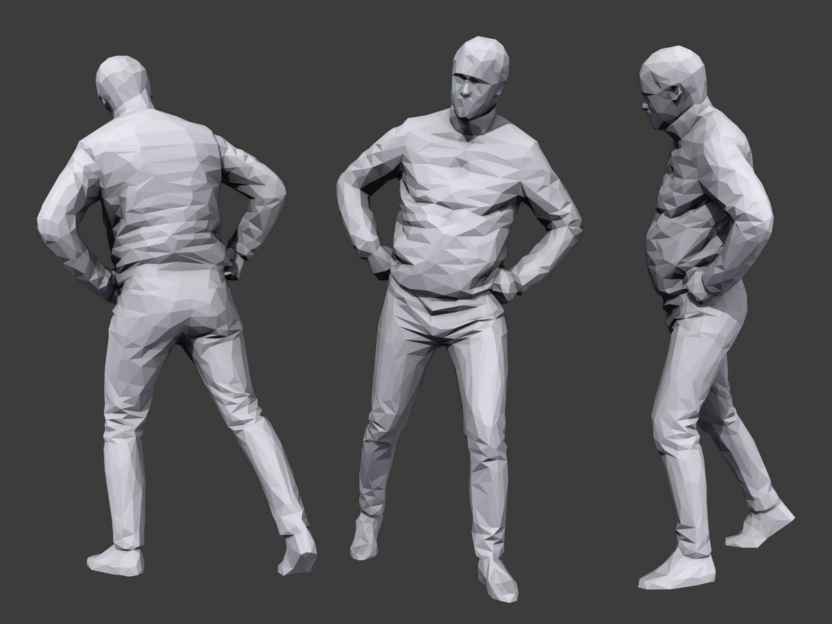 Lowpoly People Casual Pack Volume 33 Low-poly 3D model_7