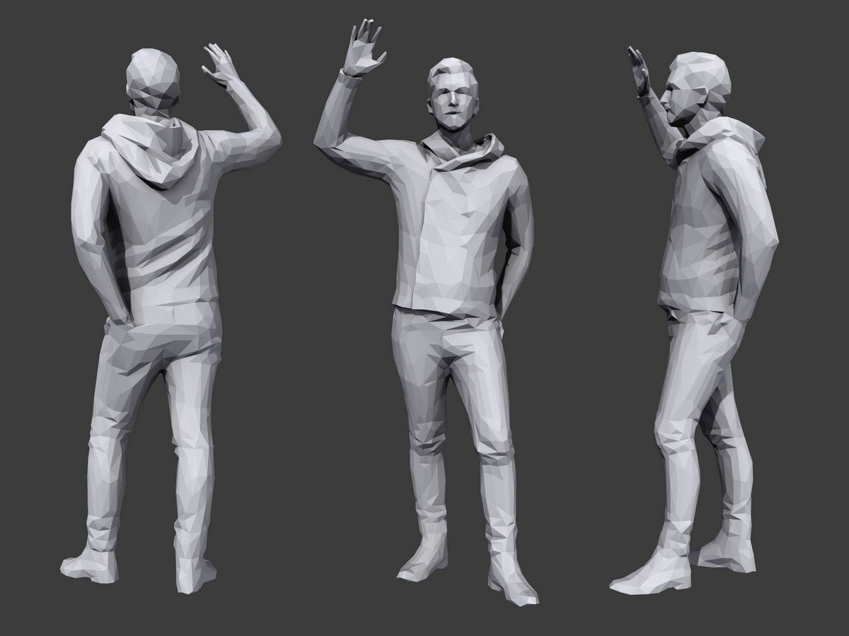 Lowpoly People Casual Pack Volume 33 Low-poly 3D model_4
