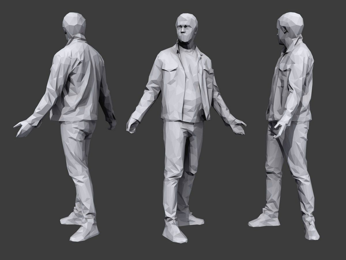 Lowpoly People Casual Pack Volume 33 Low-poly 3D model_3