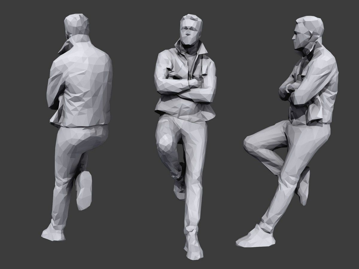 Lowpoly People Casual Pack Volume 33 Low-poly 3D model_1
