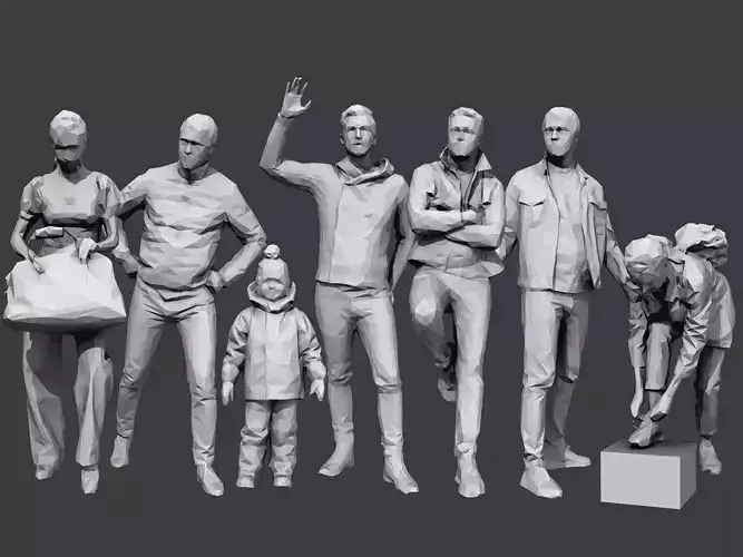 Lowpoly People Casual Pack Volume 33 Low-poly 3D model