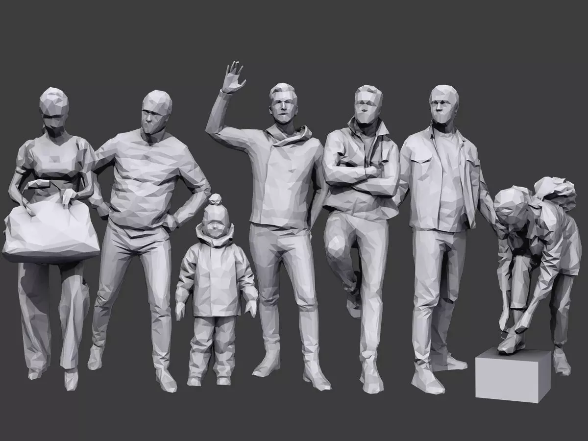 Lowpoly People Casual Pack Volume 33 Low-poly 3D model_0