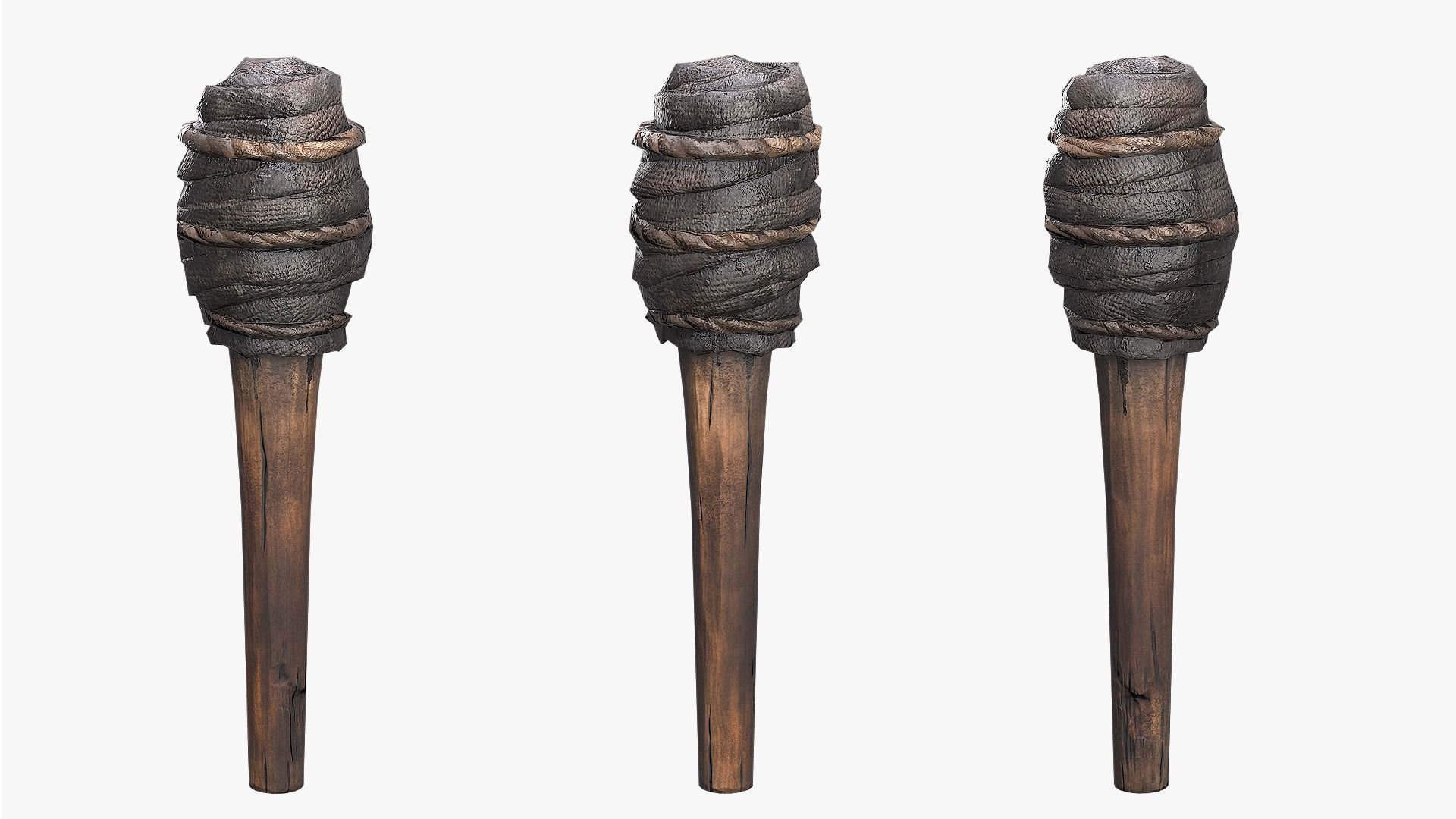 3D model Wooden Torch VR / AR / lowpoly CGTrader