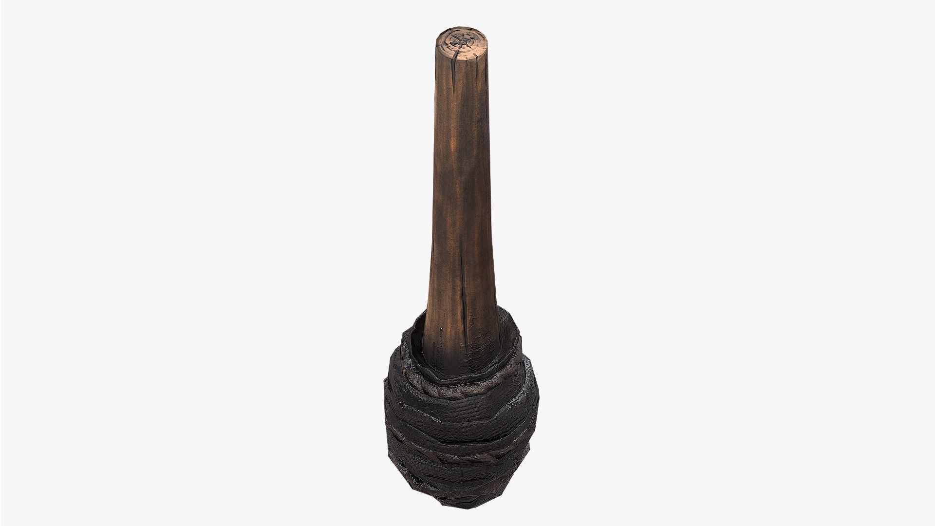 Wooden Torch Low-poly 3D model_8
