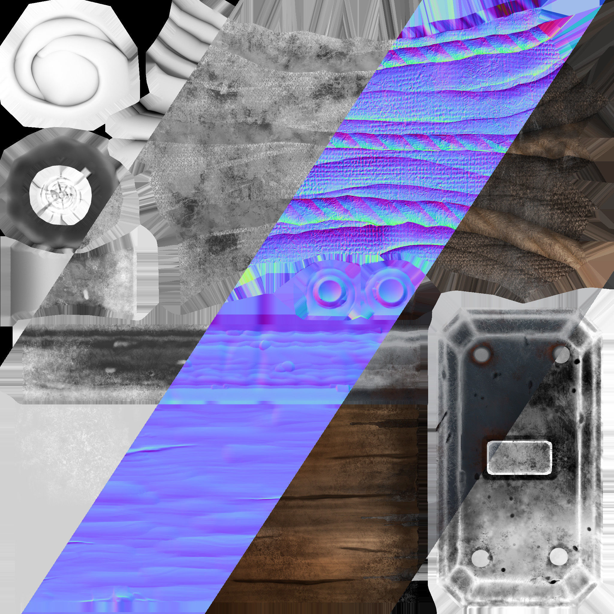 Wooden Torch Low-poly 3D model_12