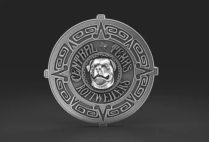 Central Texas Rottweilers badge 3D print model