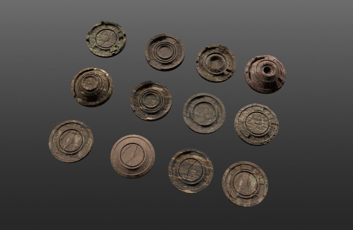 3D ancient stand base KITBASH Low-poly 3D model_26