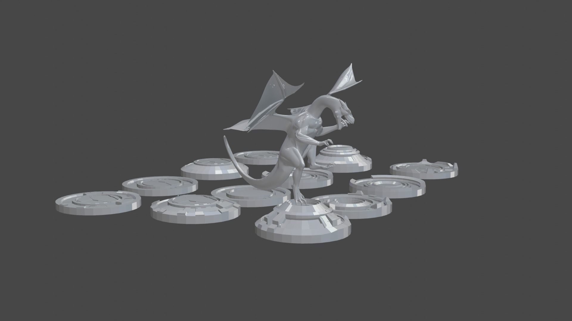 3D ancient stand base KITBASH Low-poly 3D model_37