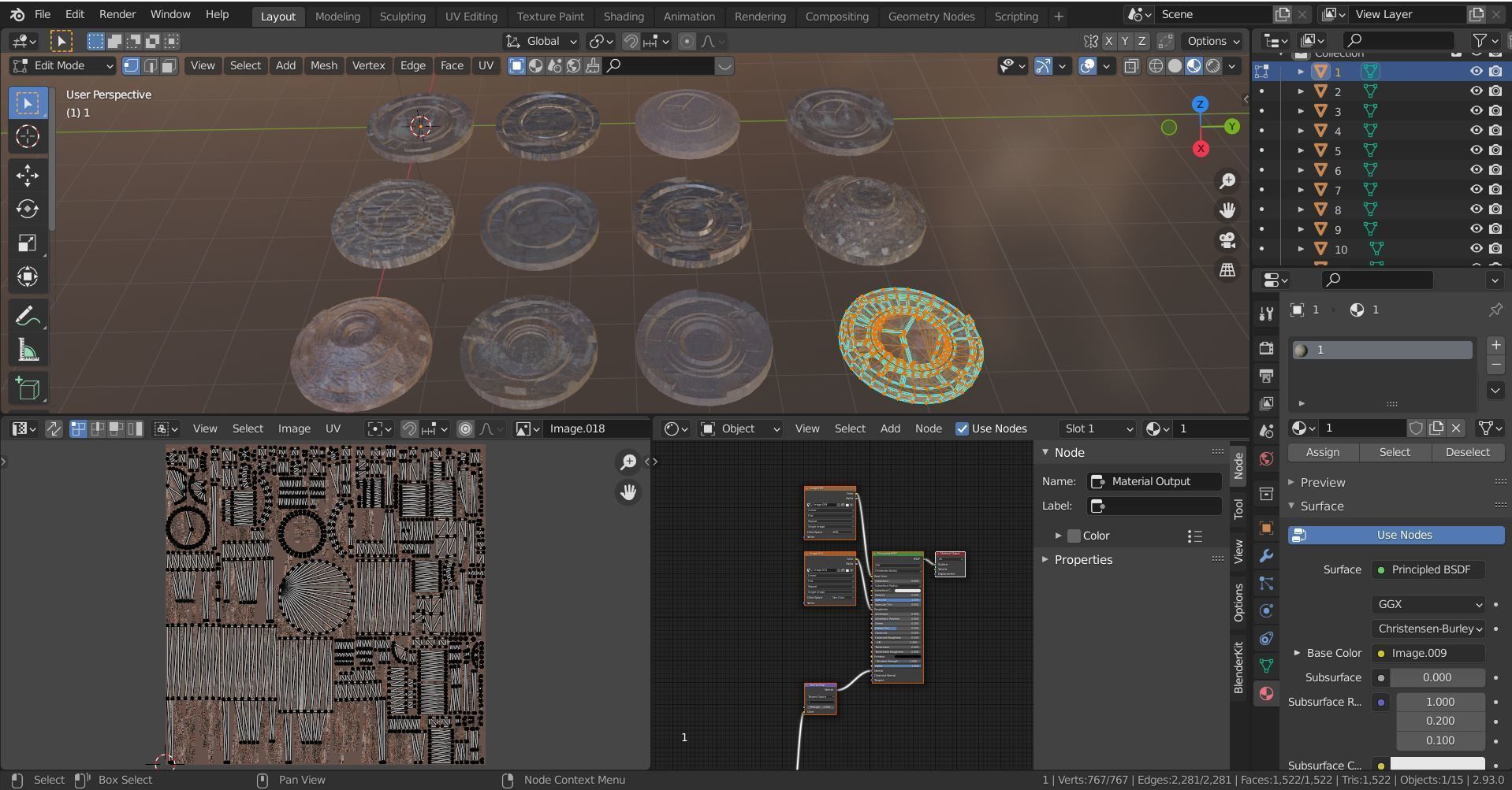 3D ancient stand base KITBASH Low-poly 3D model_18
