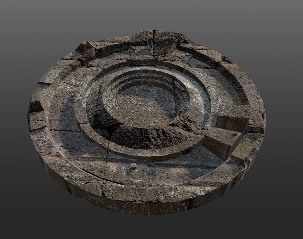 3D ancient stand base KITBASH Low-poly 3D model_7