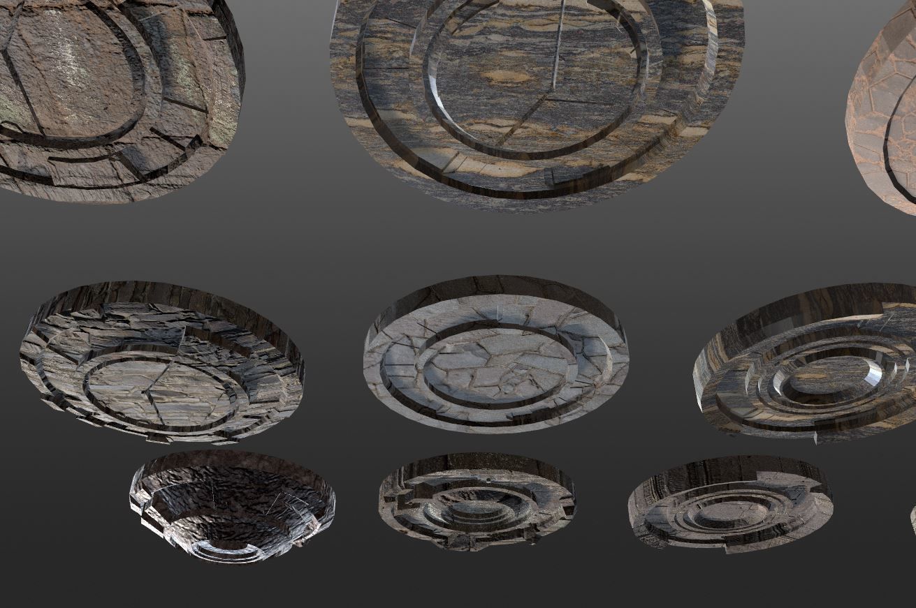 3D ancient stand base KITBASH Low-poly 3D model_24