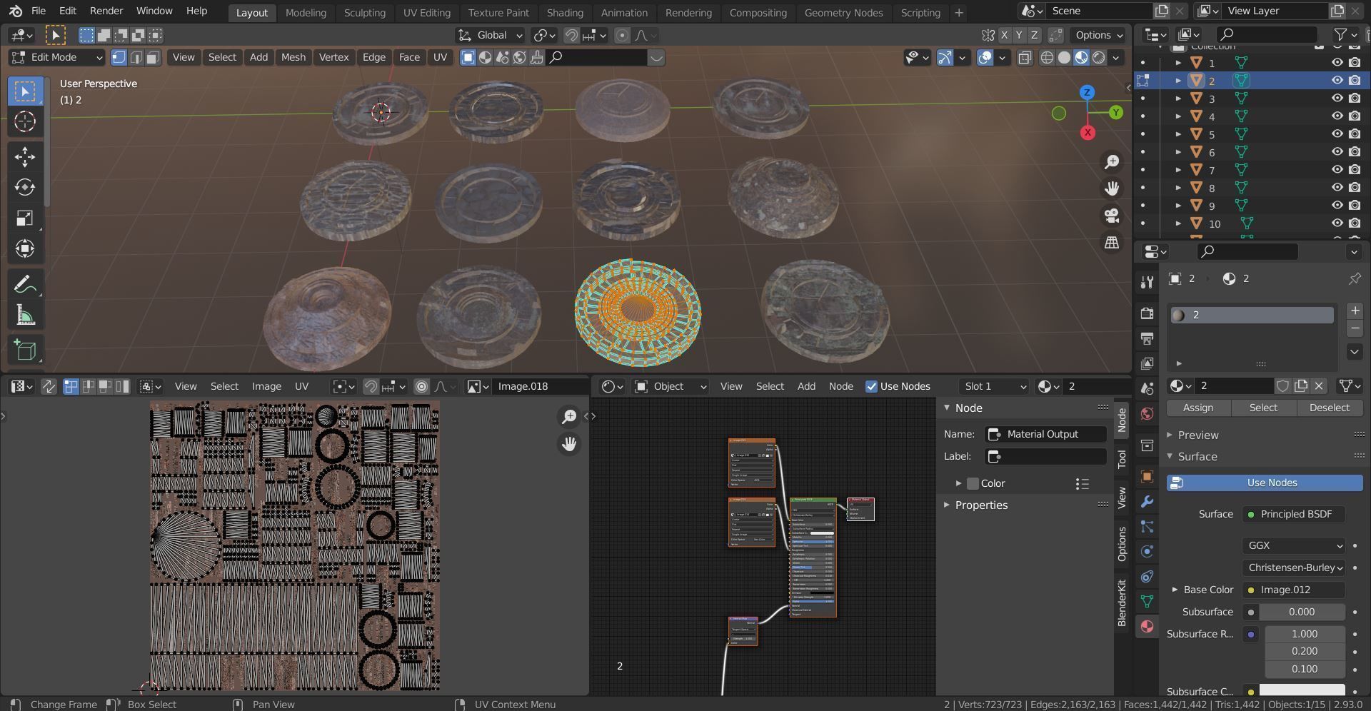 3D ancient stand base KITBASH Low-poly 3D model_23