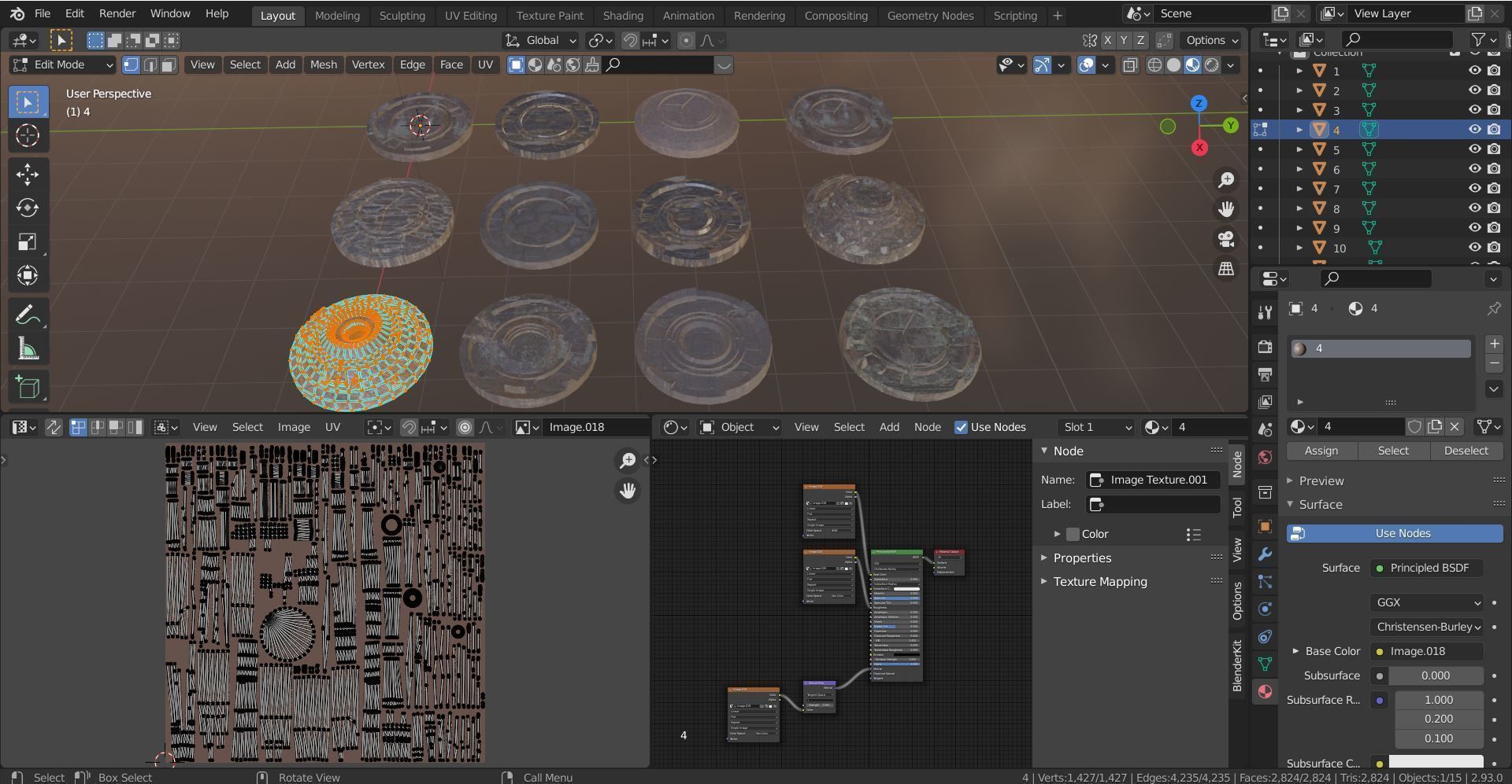 3D ancient stand base KITBASH Low-poly 3D model_20