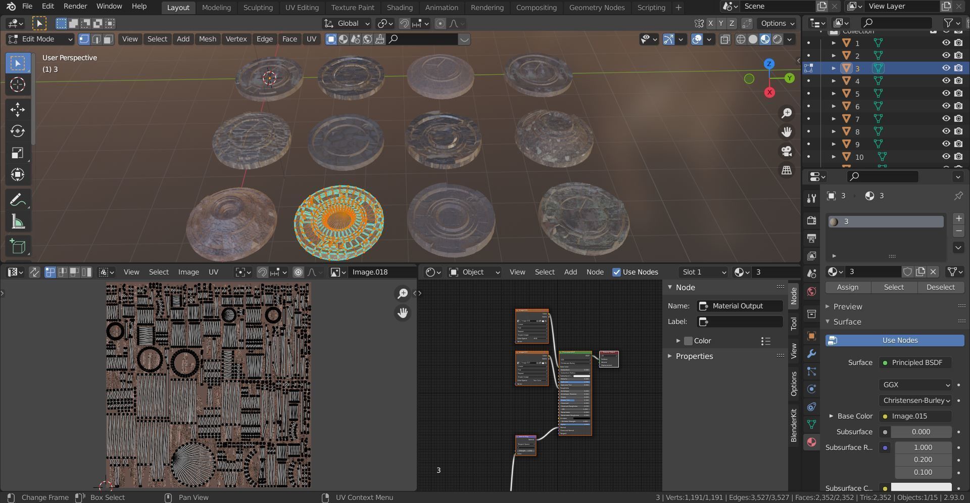 3D ancient stand base KITBASH Low-poly 3D model_25