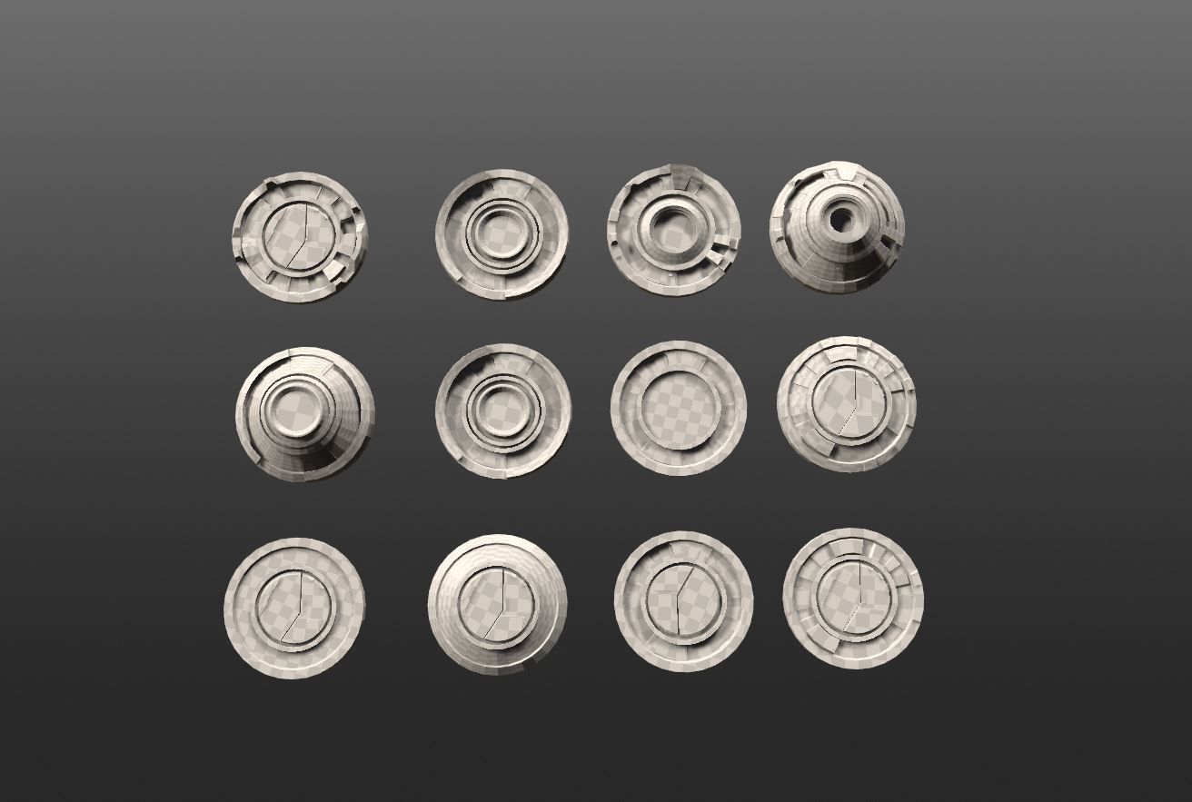 3D ancient stand base KITBASH Low-poly 3D model_1