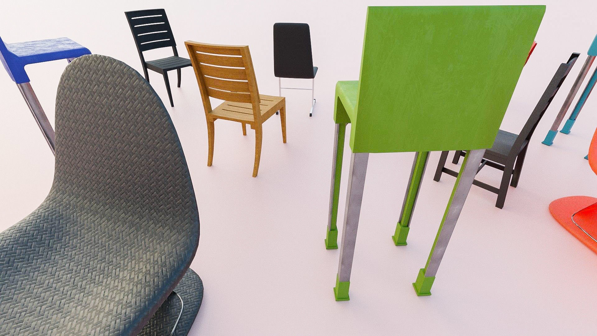 Chair 3D Model Collection Low-poly 3D model_8