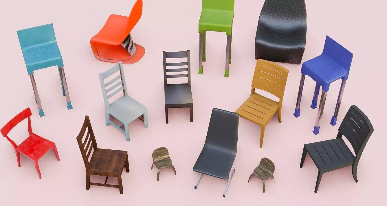 Chair 3D Model Collection Low-poly 3D model_0