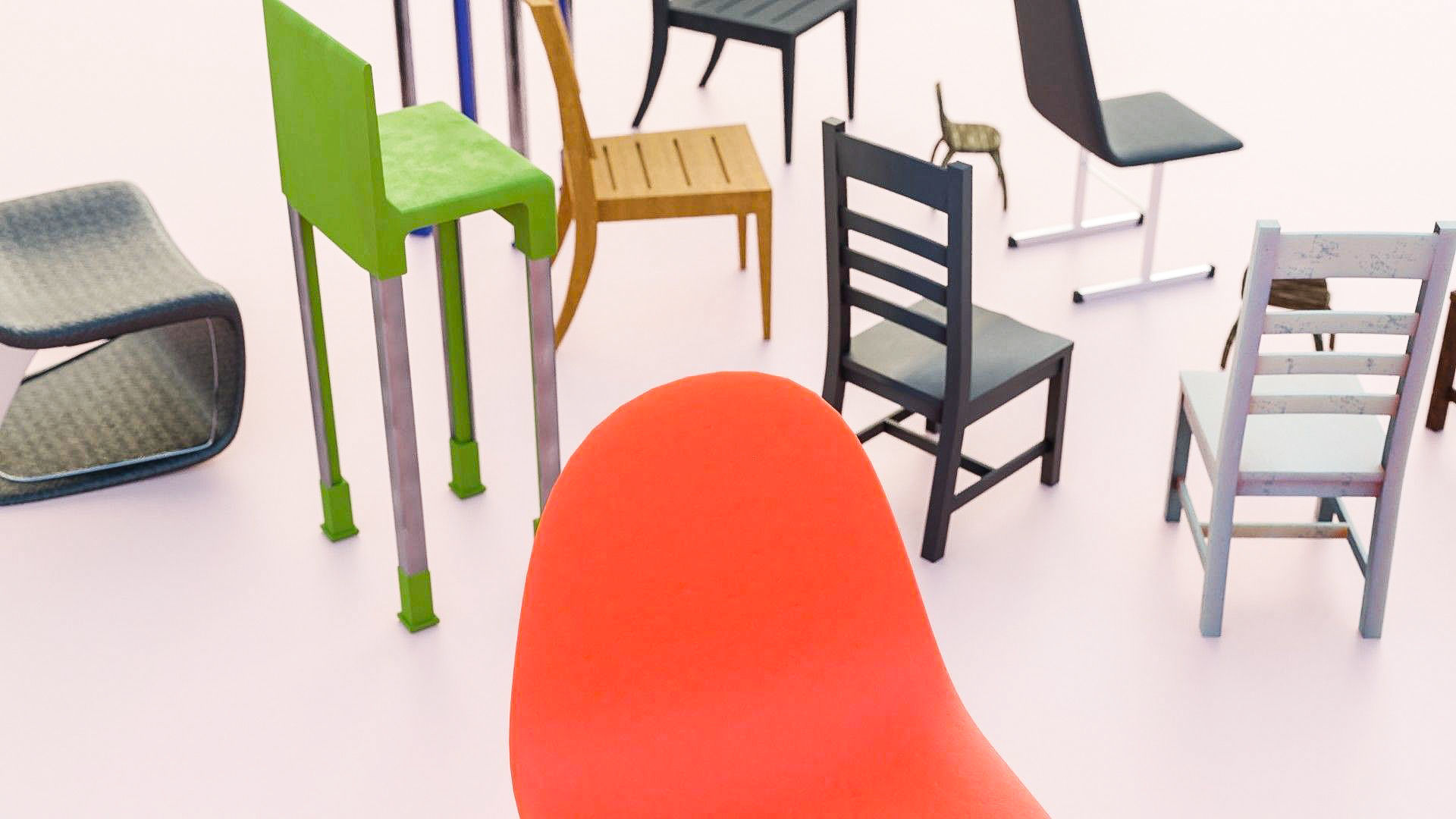 Chair 3D Model Collection Low-poly 3D model_4