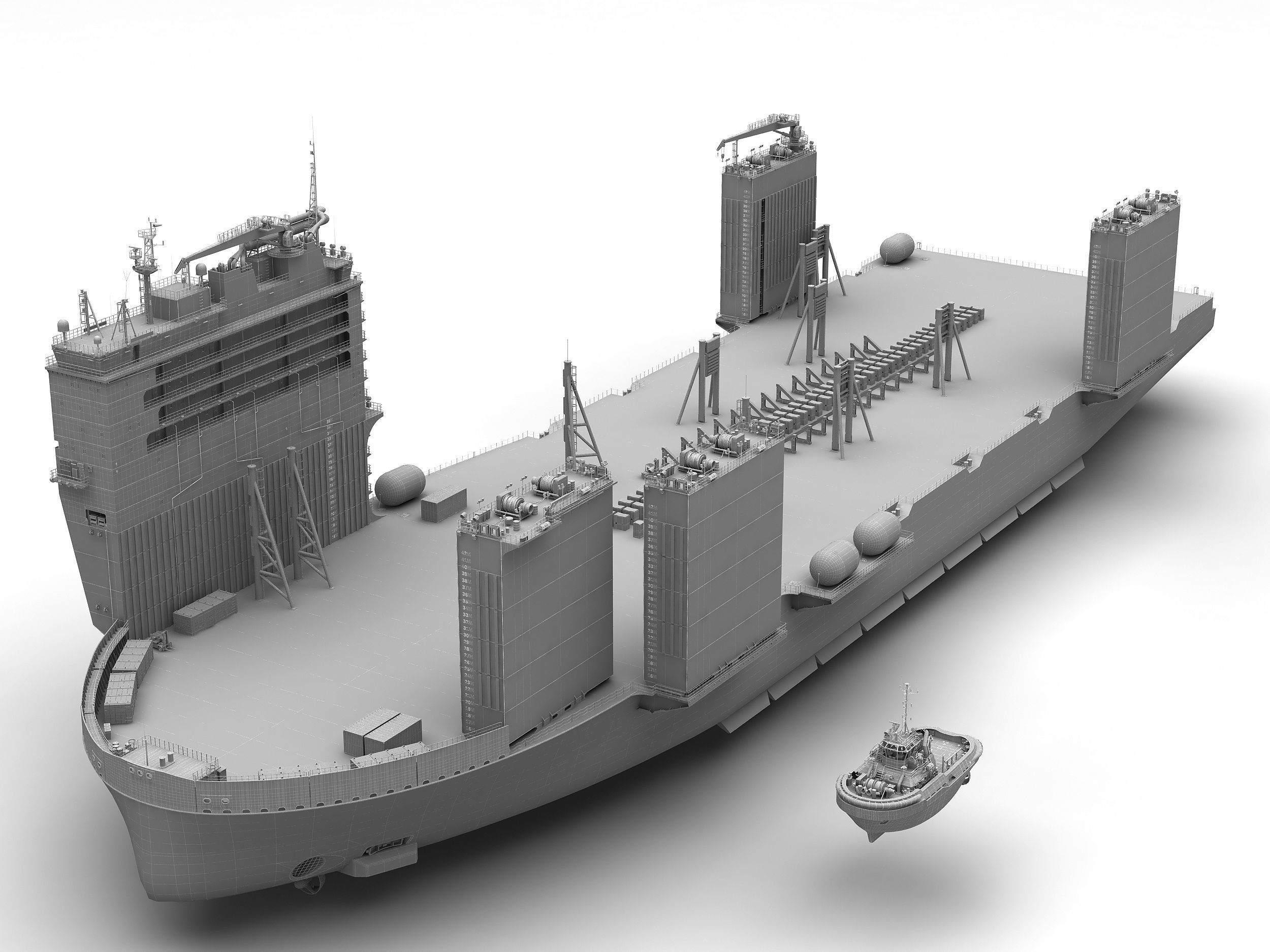 Heavy transport vessel grey 3D model_12
