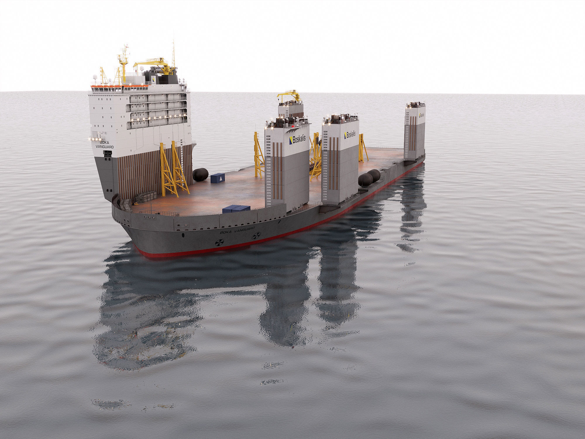 Heavy transport vessel grey 3D model_11