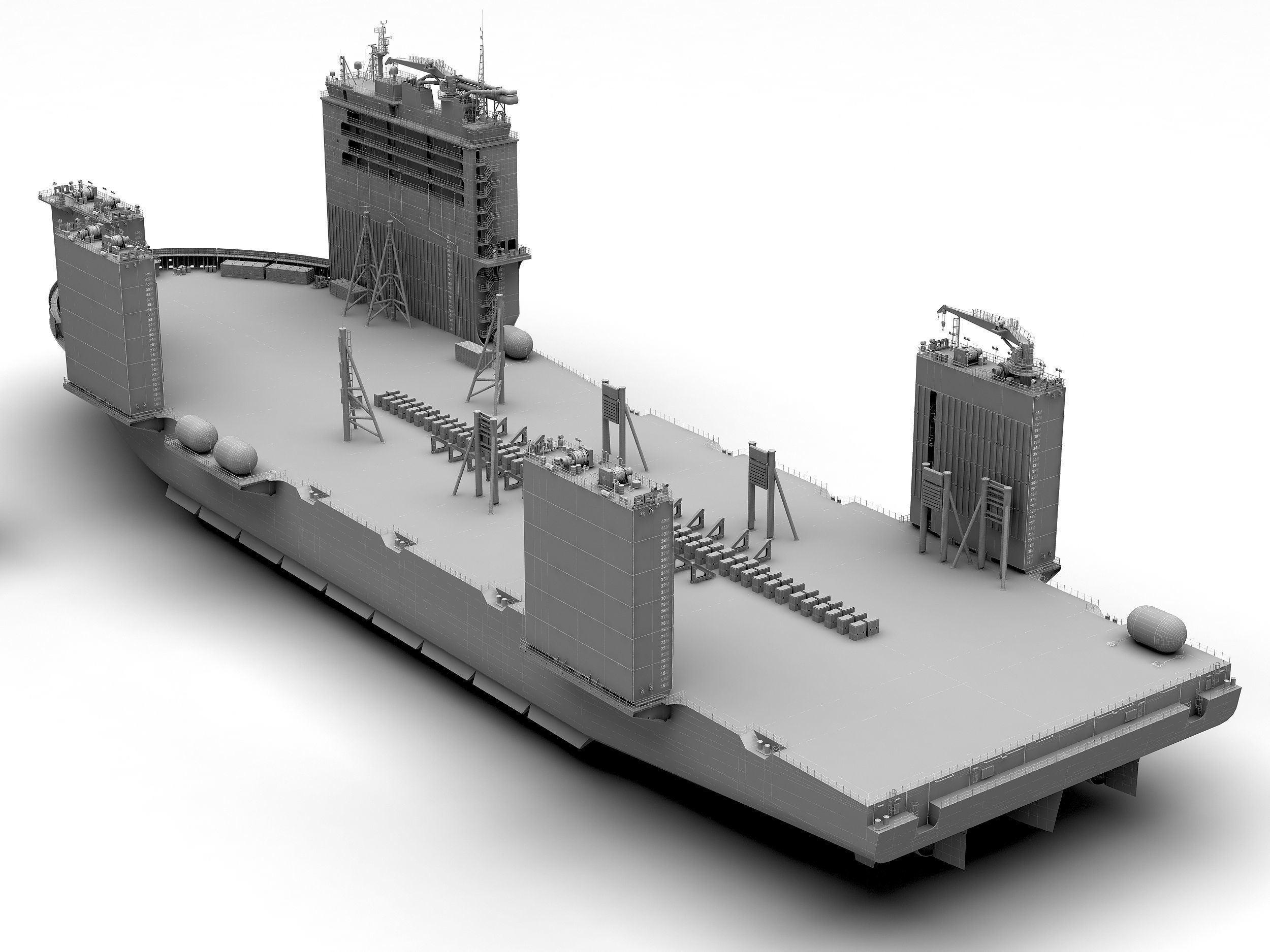 Heavy transport vessel grey 3D model_14