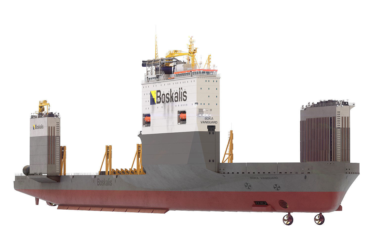 Heavy transport vessel grey 3D model_7