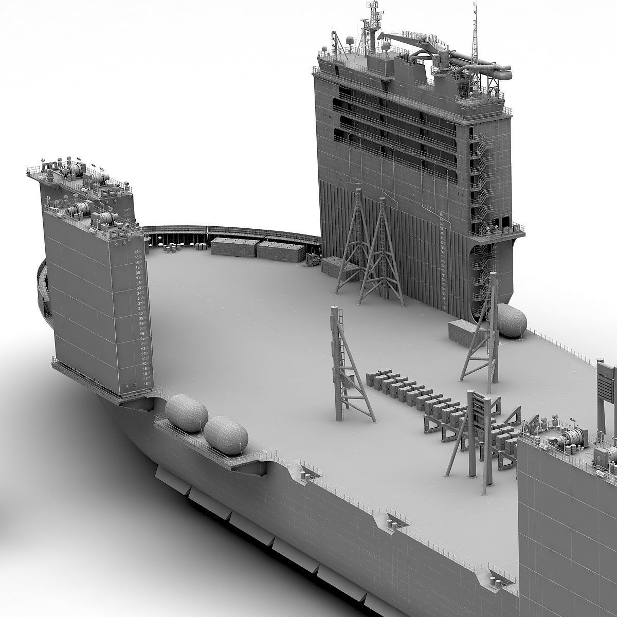 Heavy transport vessel grey 3D model_13